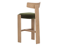 Horton Rustic Oak & Forest Green Bar Stool