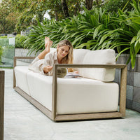 Richie 107" White & Weathered Grey Outdoor Sofa