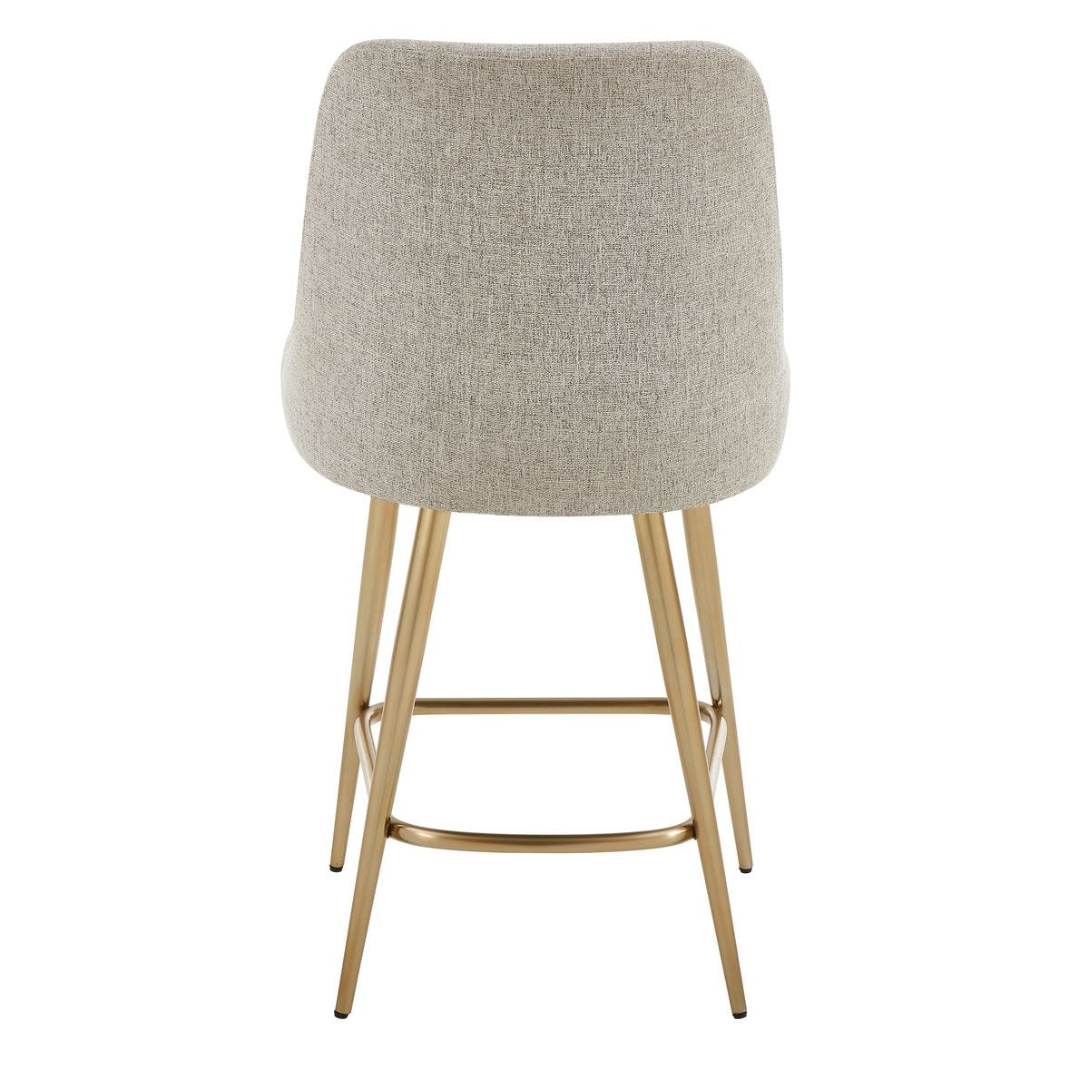 Wellington Taupe & Brushed Gold Counter Stool