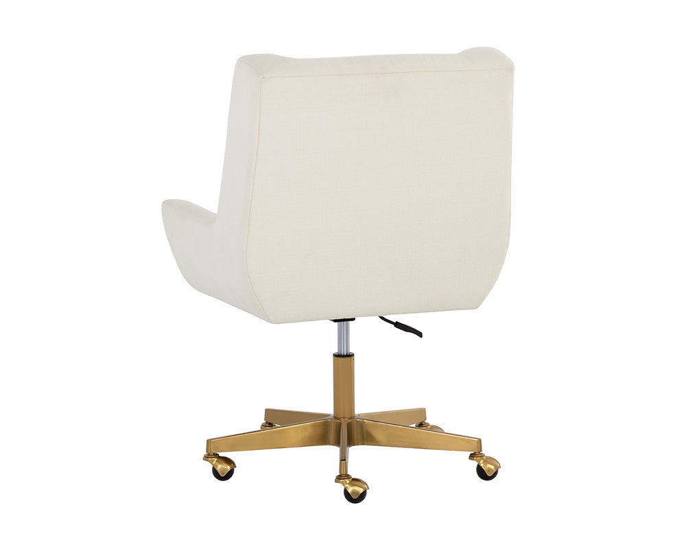 Mirian Alabaster Performance Fabric & Gold Desk Chair