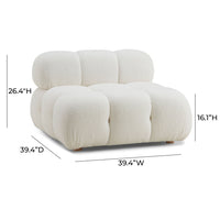 Vogue Cream Performance Vegan Shearling Modular Armless Chair