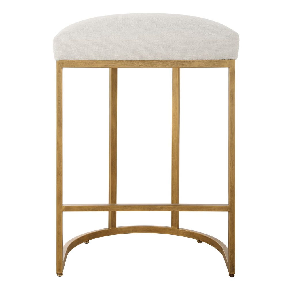 Crystal Cream Performance & Brass Counter Stool