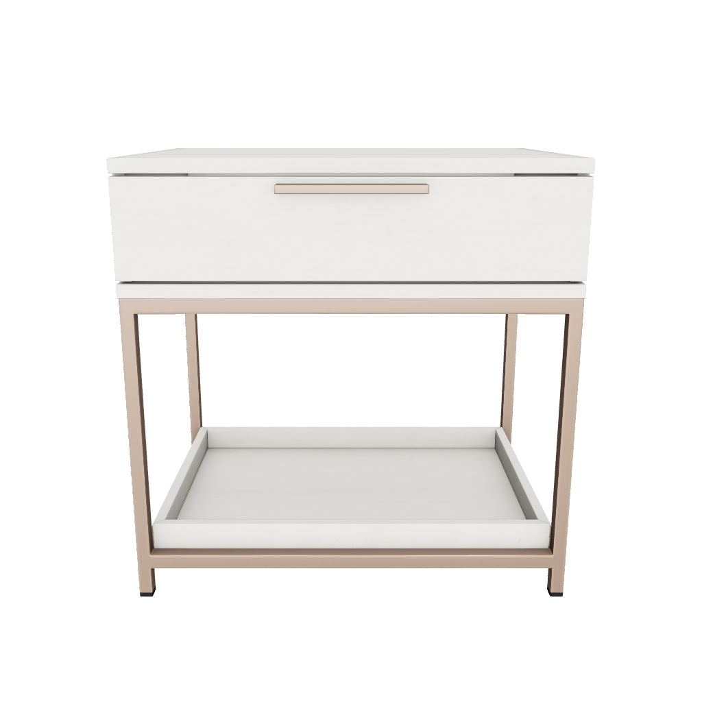 Rebel 23.5" Cream Oak & Gold Nightstand