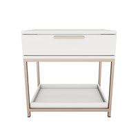 Rebel 23.5" Cream Oak & Gold Nightstand