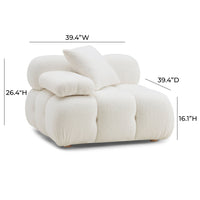 Vogue Cream Performance Vegan Shearling Modular Corner Chair