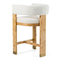 Bernadette Modern Cream & Burl Counter Stool