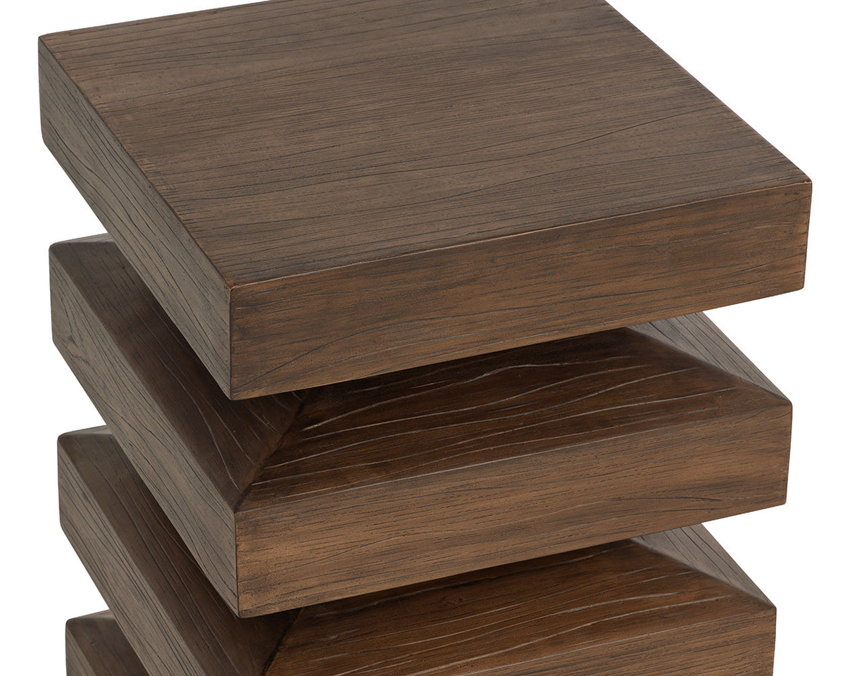 Robarts Dark Timber Concrete Accent Table - Indoor/Outdoor