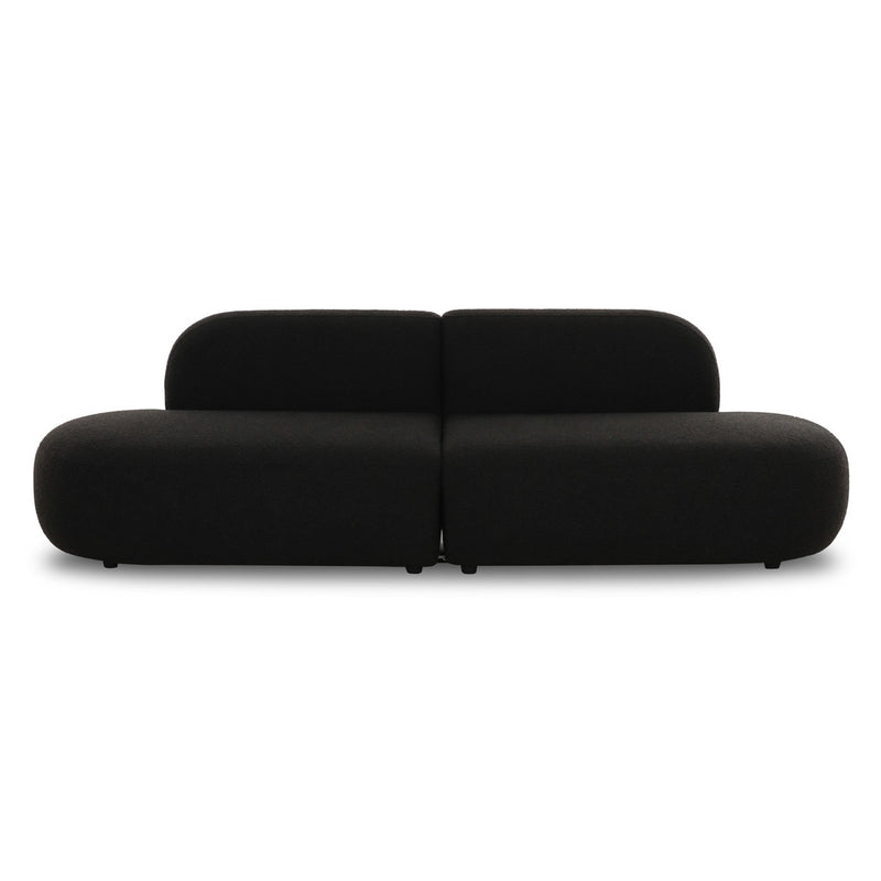 Sofie 94" Black Performance Boucle Sectional Sofa - Luxury Living Collection