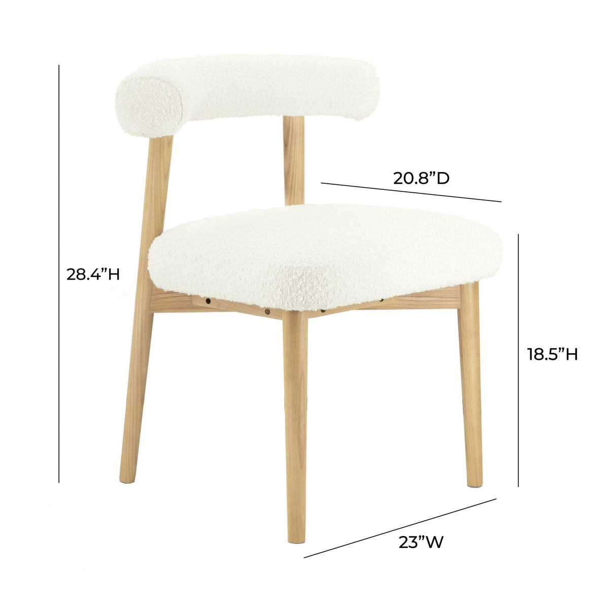 Mirage Cream Boucle Side Dining Chair - Luxury Living Collection