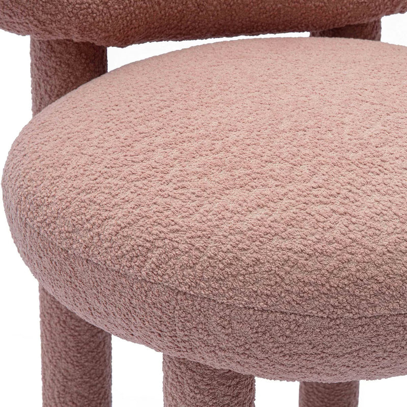 Manu Rose Pink Performance Boucle Dining Chair