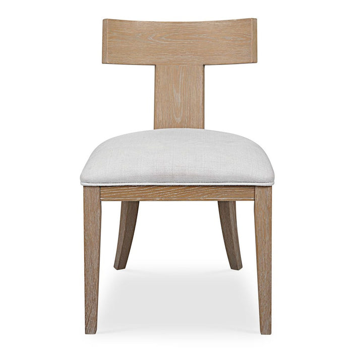 Rowan Natural Oak & White Performance Fabric Armless Chair
