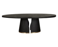 Tasmin 98" Black Acacia & Brushed Gold Dining Table
