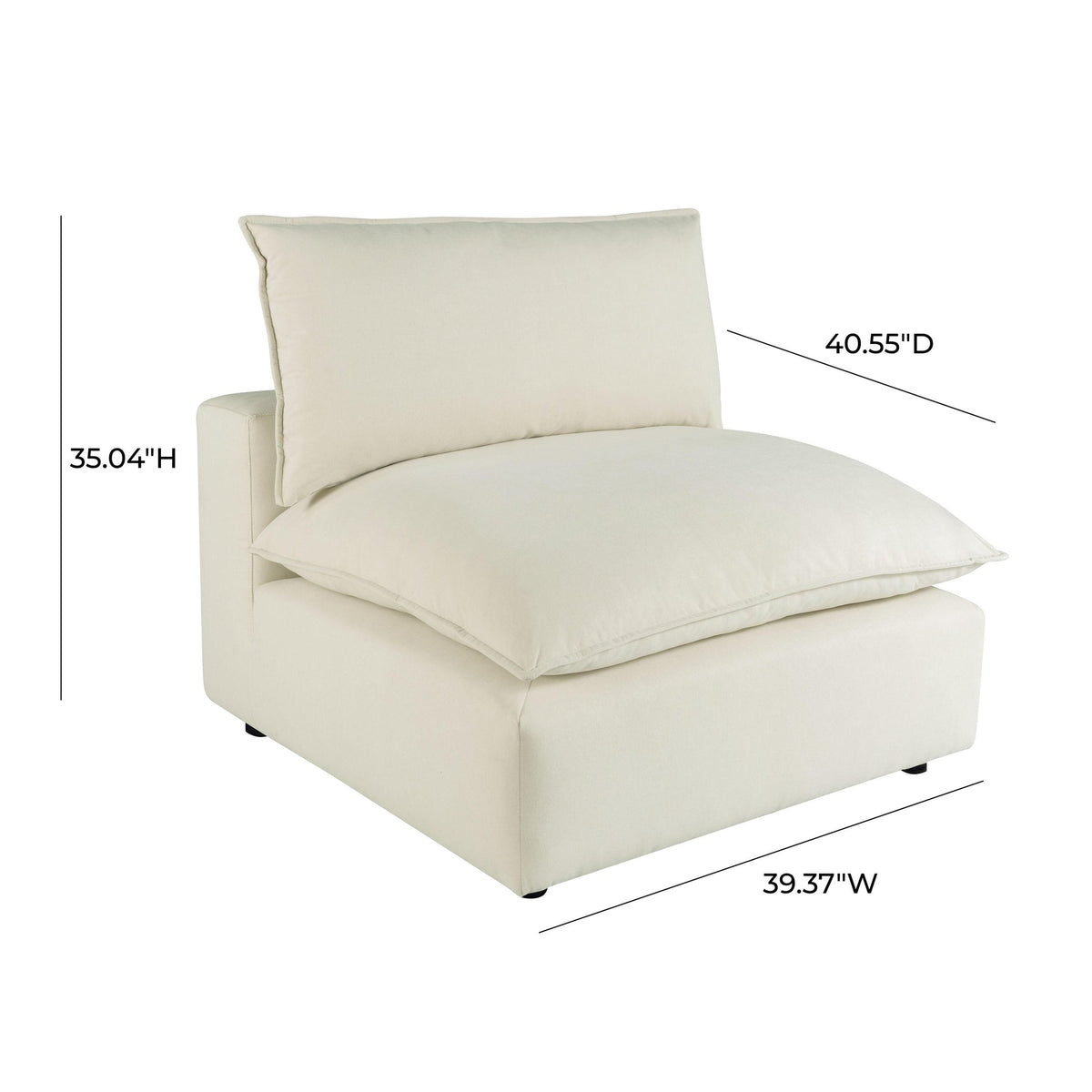 Cali Natural Performance Fabric Modular Armless Chair