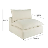 Cali Natural Performance Fabric Modular Armless Chair