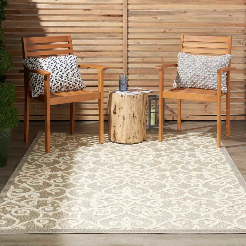 Annitra Indoor/Outdoor Natural Floral Area Rug - Elegance Collection