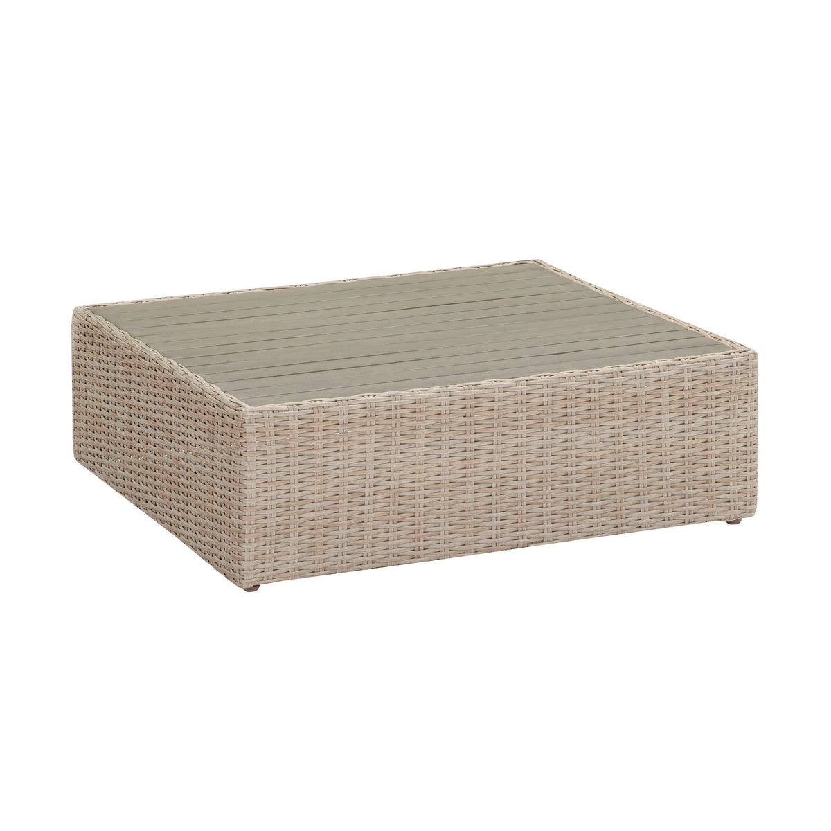 Cali 39" Weather-Resistant Natural Wicker Outdoor Ottoman / Coffee Table