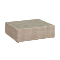 Cali 39" Weather-Resistant Natural Wicker Outdoor Ottoman / Coffee Table