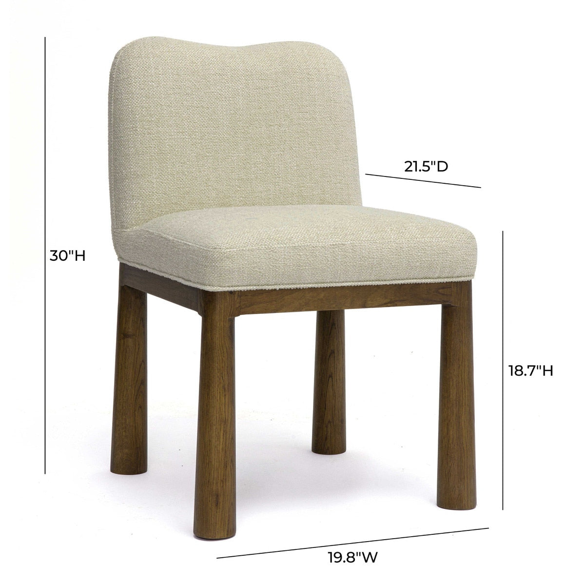 Tiara Cream Performance Basketweave Fabric Dining Chair