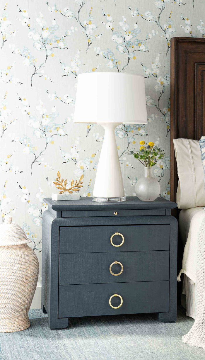 Vani 3 Drawer Storm Blue Nightstand/End Table