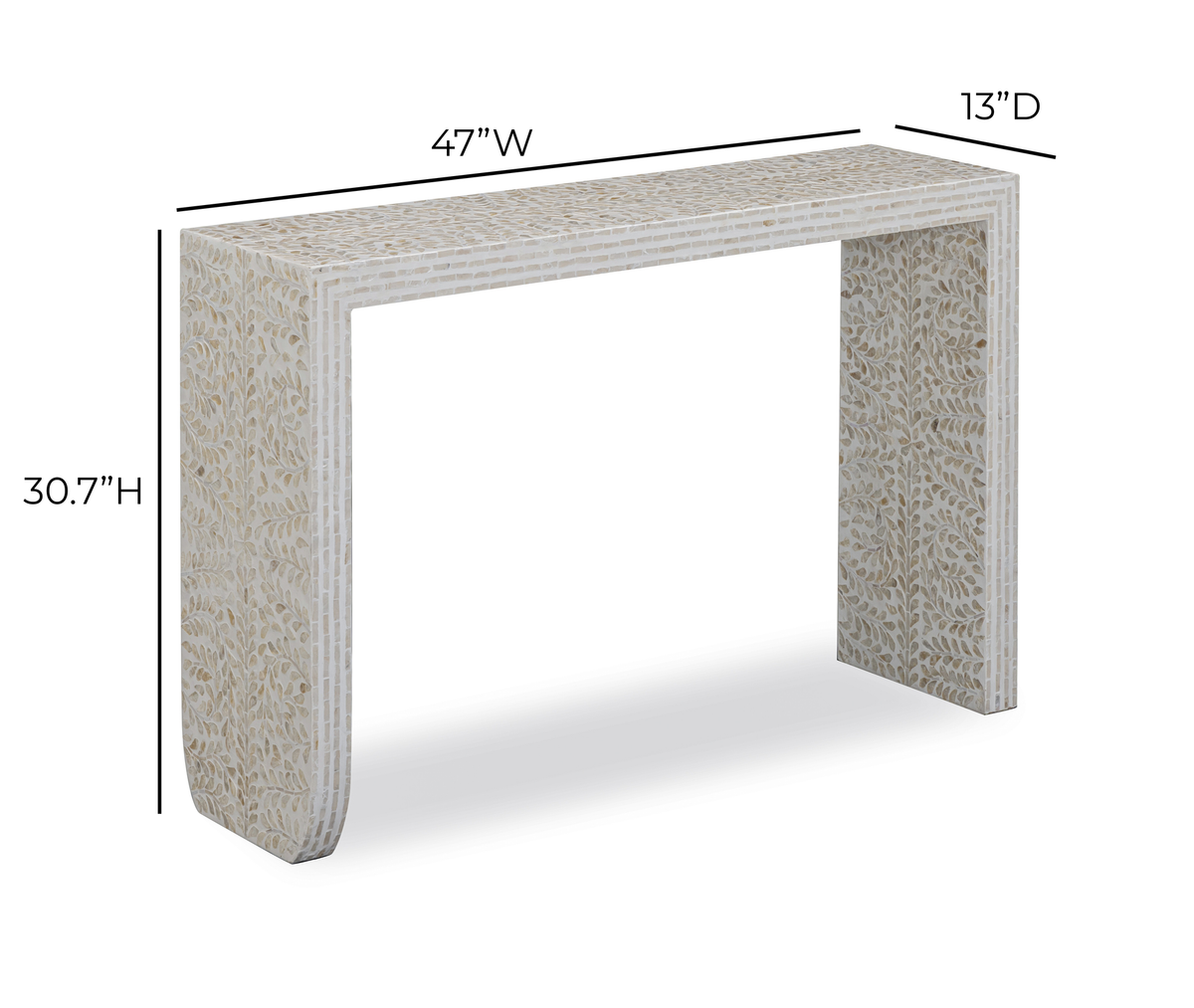 Claude 47" Cream Capiz Shell Console Table