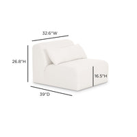 Tereasa Cream Performance Chenille Modular Armless Chair
