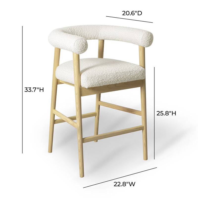 Spara Cream Performance Boucle Counter Stool