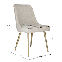 Wellington Taupe & Brushed Gold Dining Chair