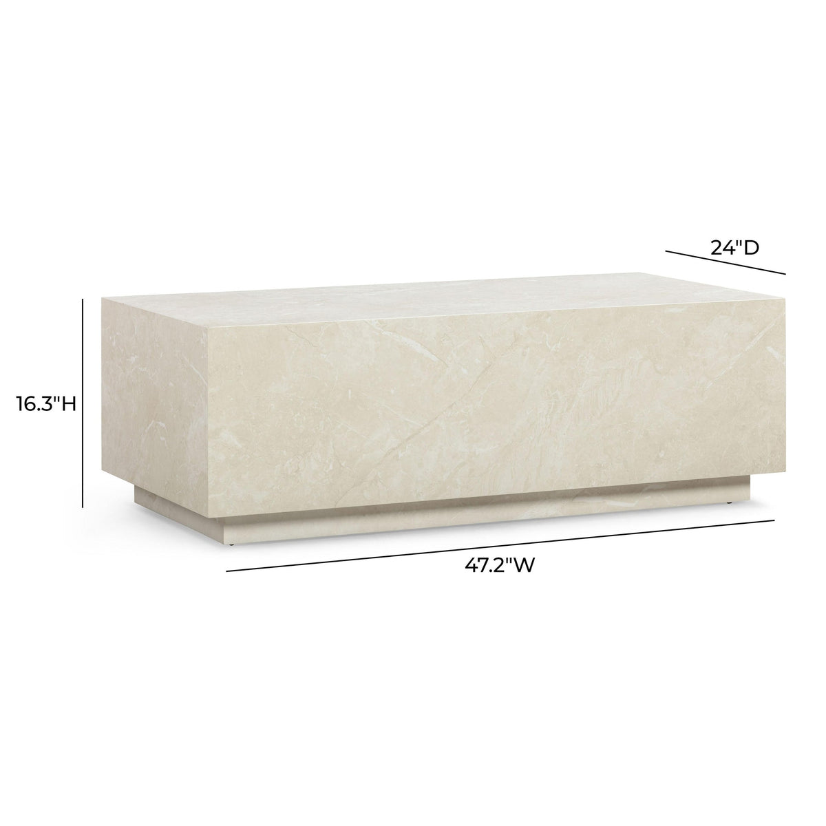 Tye Cream 47" Rectangular Coffee Table