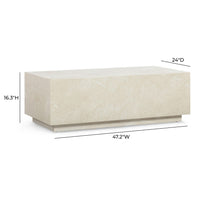 Tye Cream 47" Rectangular Coffee Table