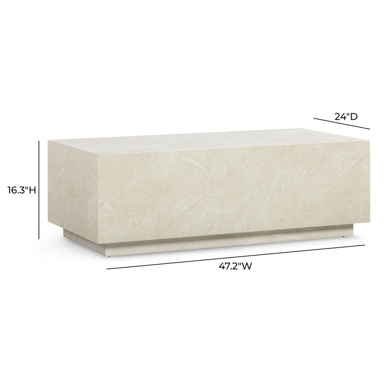 Tye Cream 47" Rectangular Coffee Table