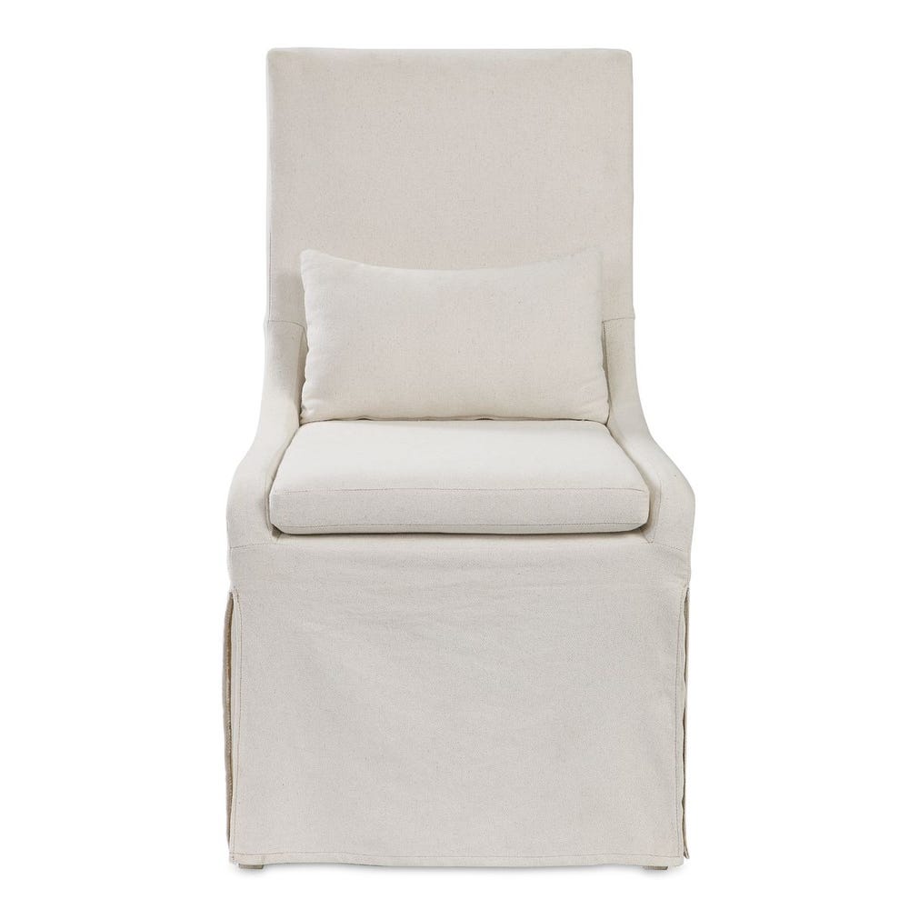 Hazel Armless Off White Linen Chair