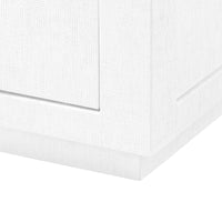 Barletto 2 Drawer Chiffon White Grasscloth End Table/Nightstand