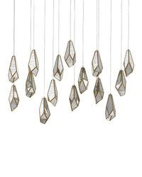 Glace Mirror 15-Light Linear Multi-Drop Pendant