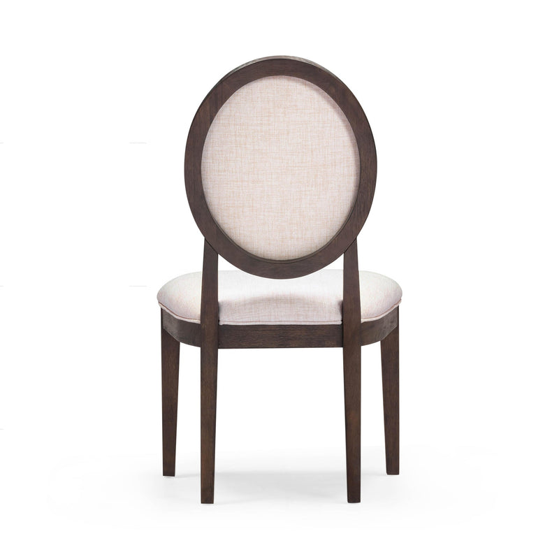 Lunaris Dark Brown and Beige Dining Chair (Set of 2)