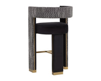 Adamina Black, Night Fabric & Gold Bar Stool
