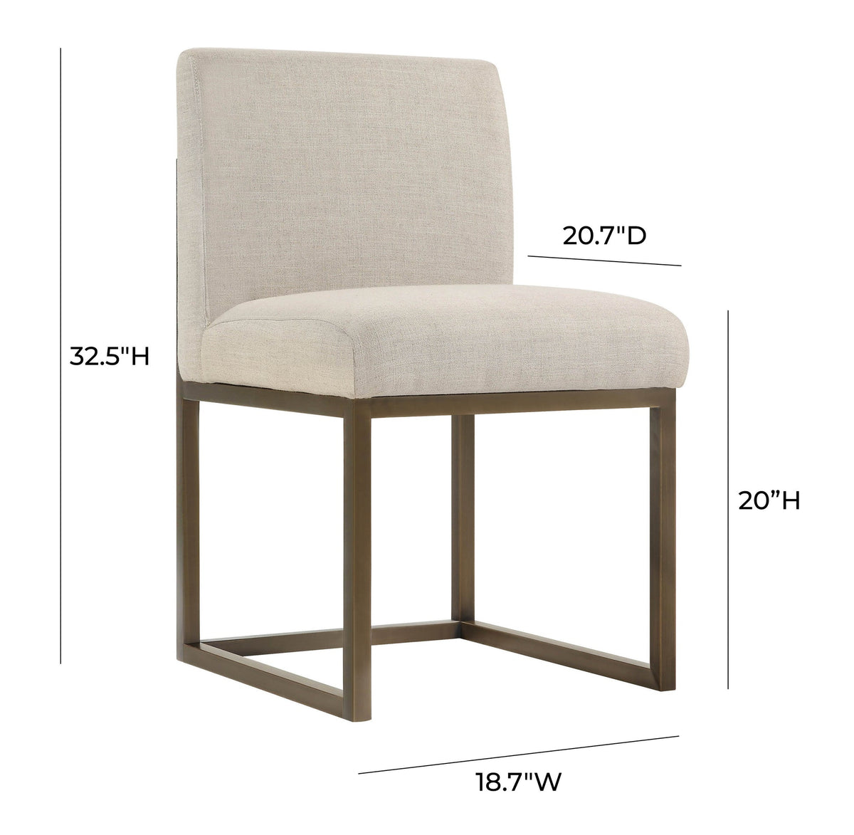 Gianni Beige Linen With Bronze Frame Chair - Luxury Living Collection