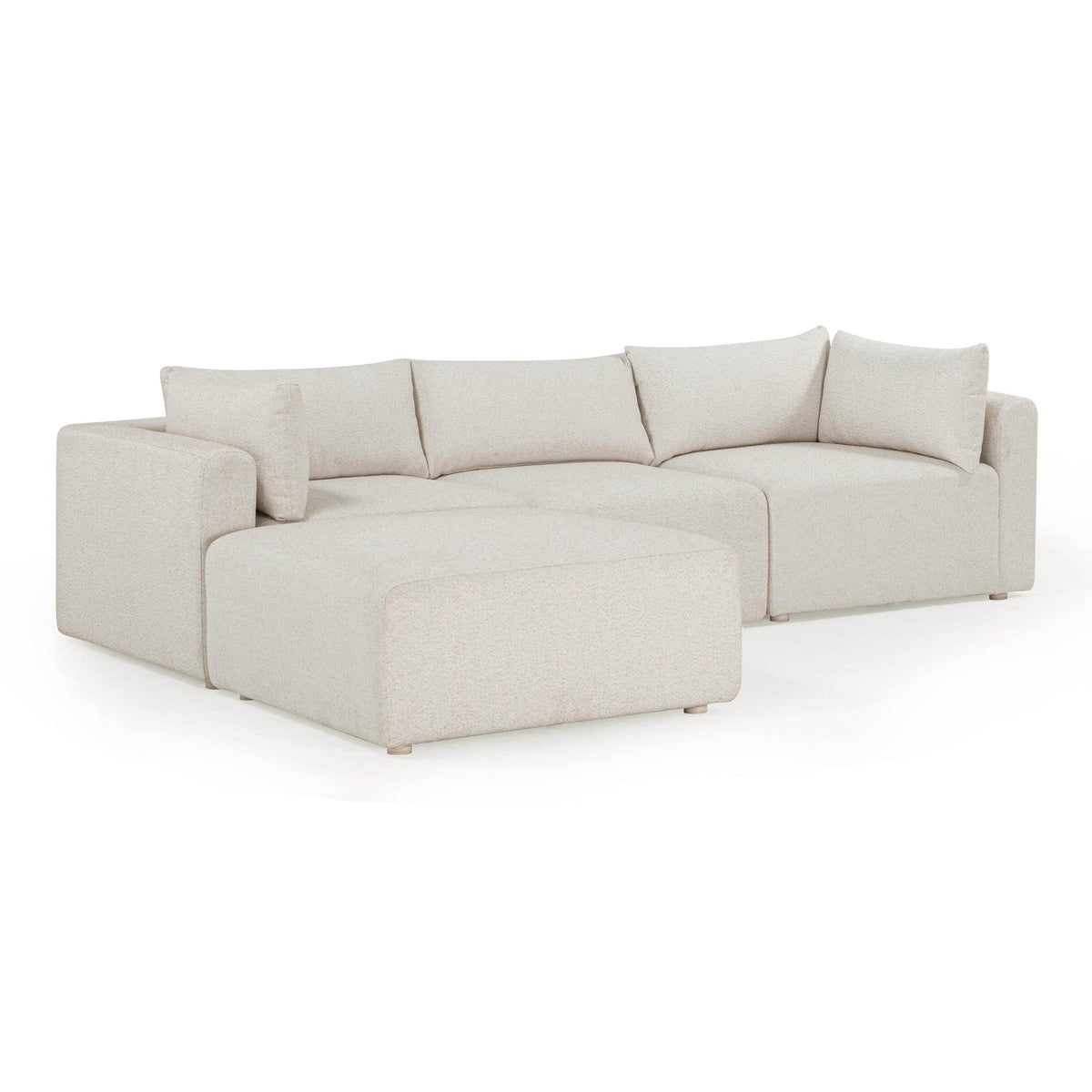 Karsyn 113.2" 4-Piece Cream Performance Fabric Outdoor Modular Sectional