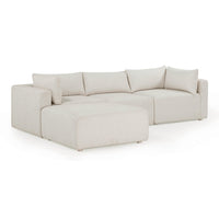 Karsyn 113.2" 4-Piece Cream Performance Fabric Outdoor Modular Sectional