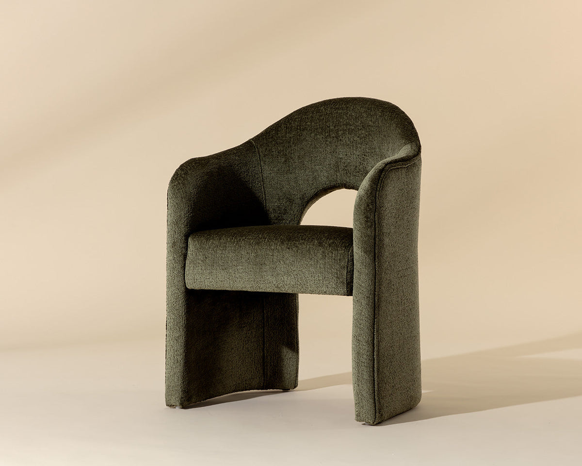 Anaya Rich Olive Upholstered Dining Armchair
