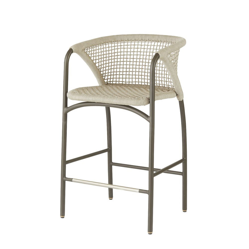 Enzo Buff Plain Weave Outdoor Bar Stool