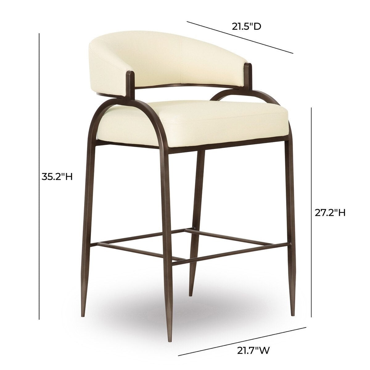 Geovanna Cream Performance Vegan Leather Counter Stool