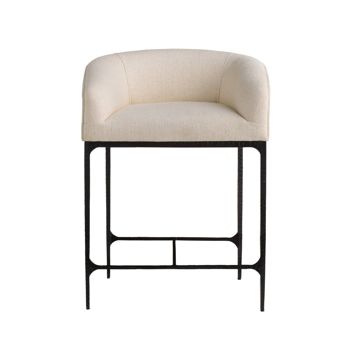 Osbourne Performance Oxford White & Hammered Iron Counter Stool (Set of 2)