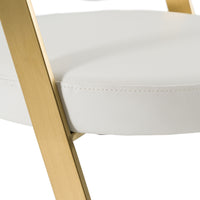Diana White Leatherette & Gold Counter Stool