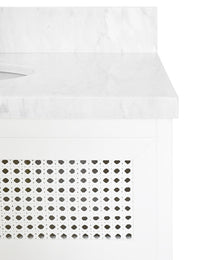 Sariah 36.5" White Cane & Marble Bath Linen