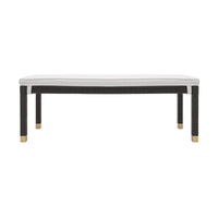 Arimo Black Woven Rattan Bench