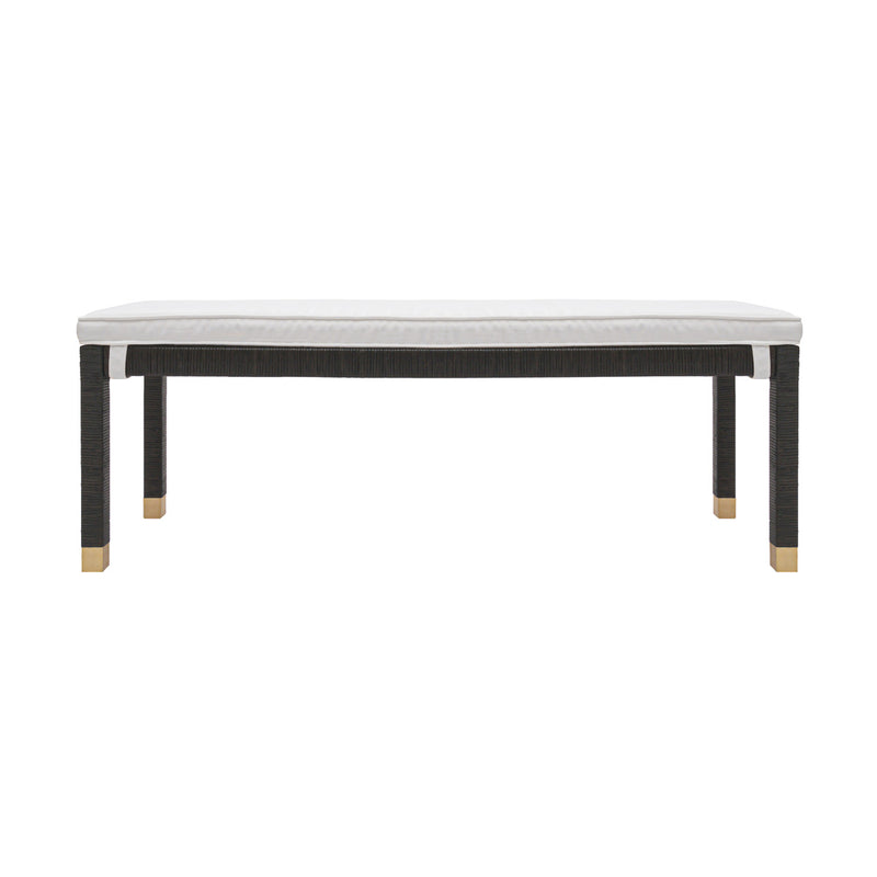Arimo Black Woven Rattan Bench