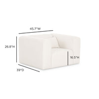 Tereasa Cream Performance Chenille Accent Chair