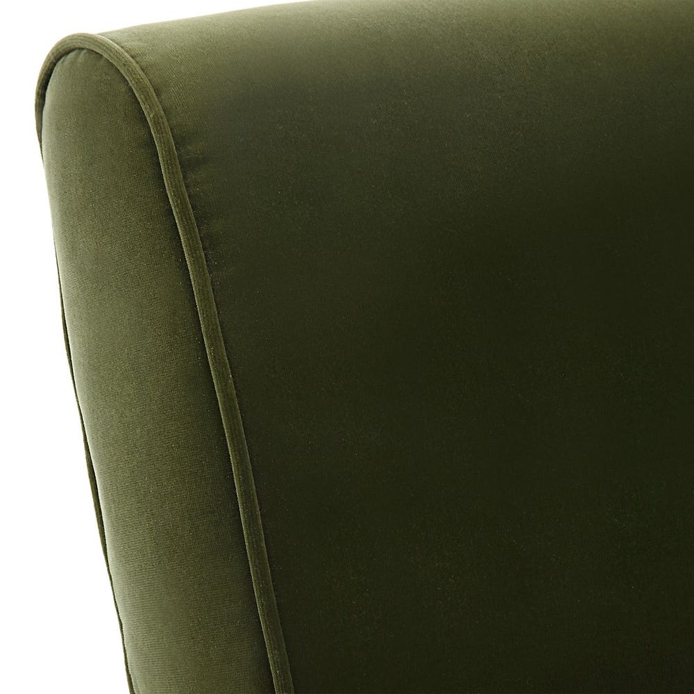 Loly Green Velvet & Gold Accent Chair