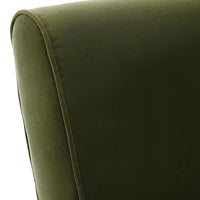 Loly Green Velvet & Gold Accent Chair