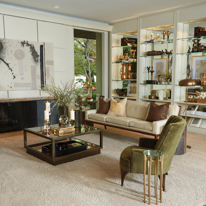 Channel Moss Green Velvet Accent  Chair